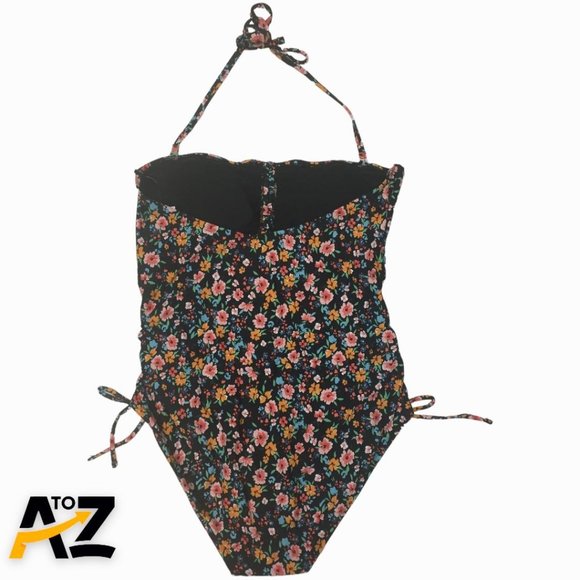 Women's Sea Angel One Piece Strapless Floral Print Swimsuit Size XL - Picture 2 of 10